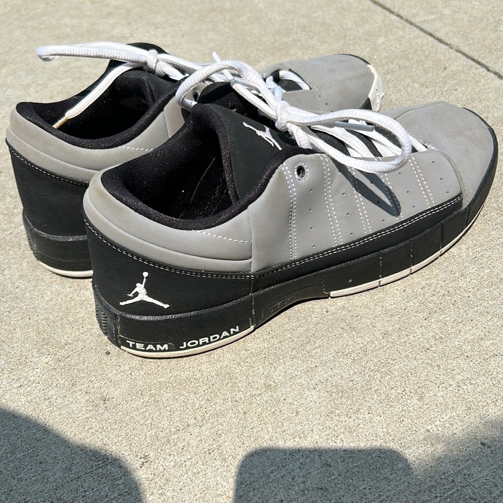 Jordan Black and gray vintage athletic tennis shoes.